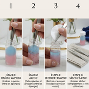Nettoyant Express pour Pinces à Cils - Dissolvant de Colle Professionnel avec Éponge Cils & Chill etapes